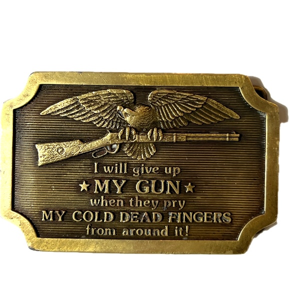 VTG I Will Give Up My Gun When They Pry My Cold Dead Fingers From It Belt Buckle - Picture 1 of 3